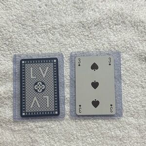 Louis Vuitton blue playing card 3 of spades with COA